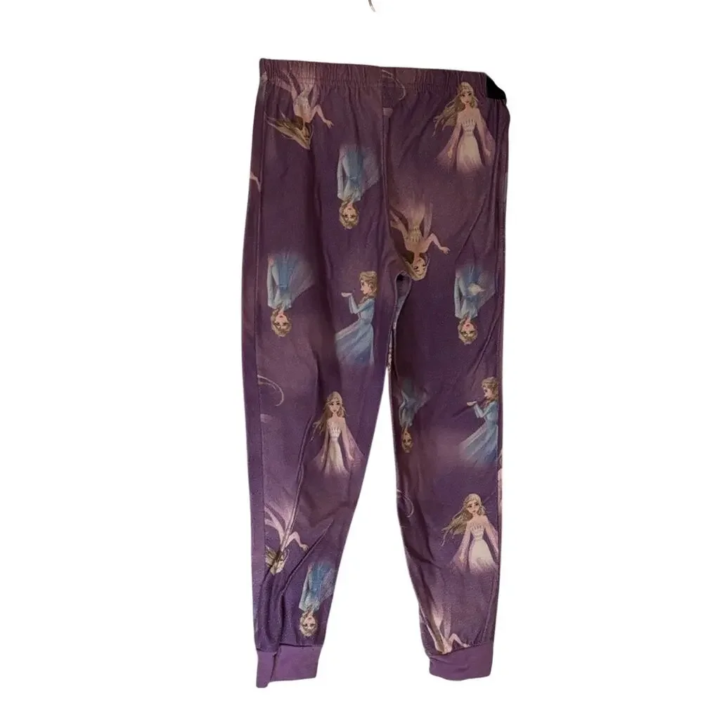 Disney Frozen Elsa Purple Princess Print Leggings Size M (8)